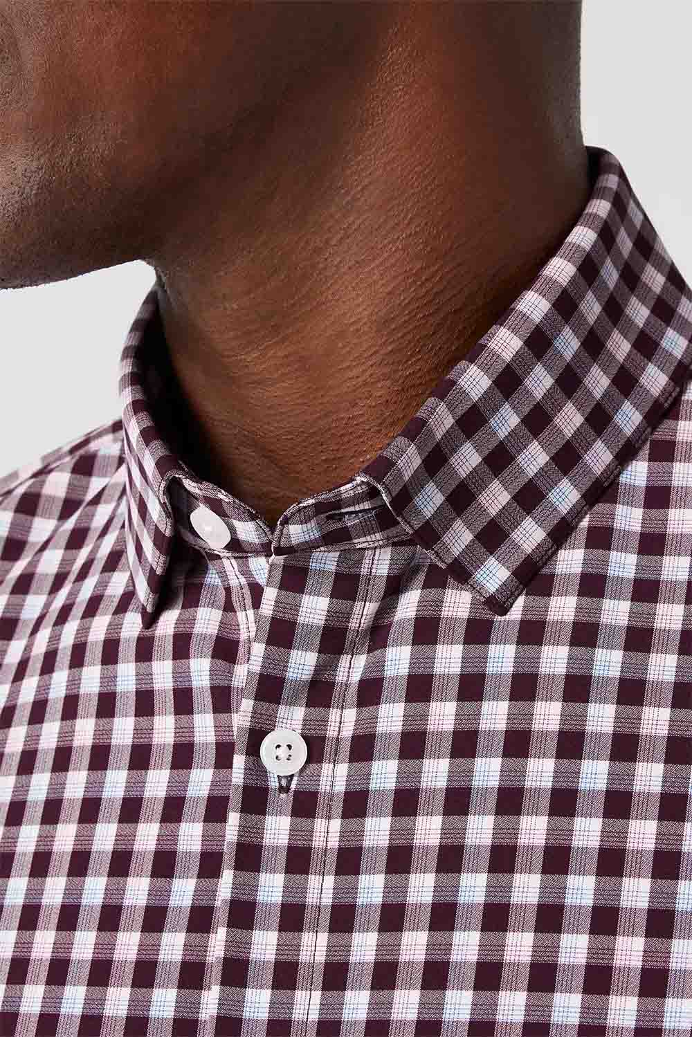 Mizzen + Main - Leeward LS - Wine Todos Plaid - Detail