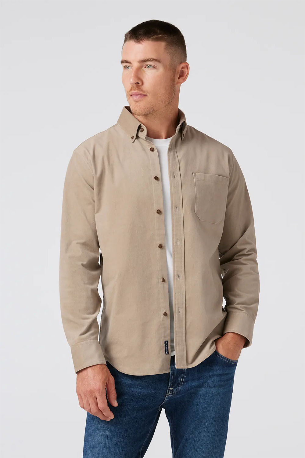 Mizzen + Main - Jackson Cord Shirt - Khaki Solid