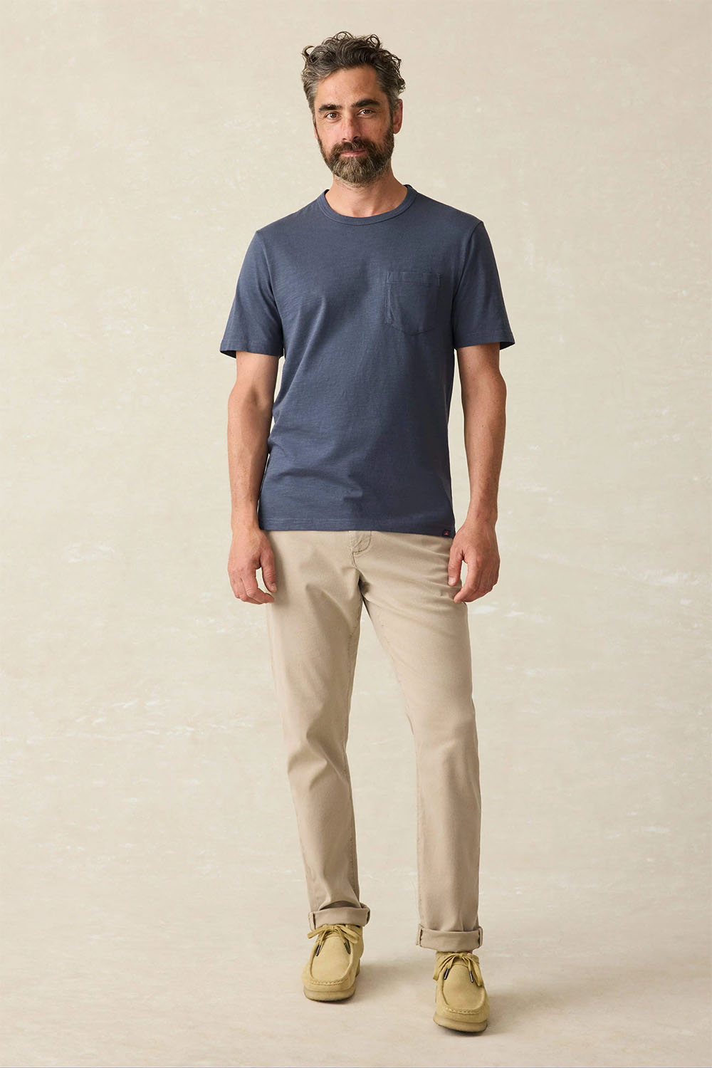 Faherty - Sunwashed Pocket Tee - Dune Navy