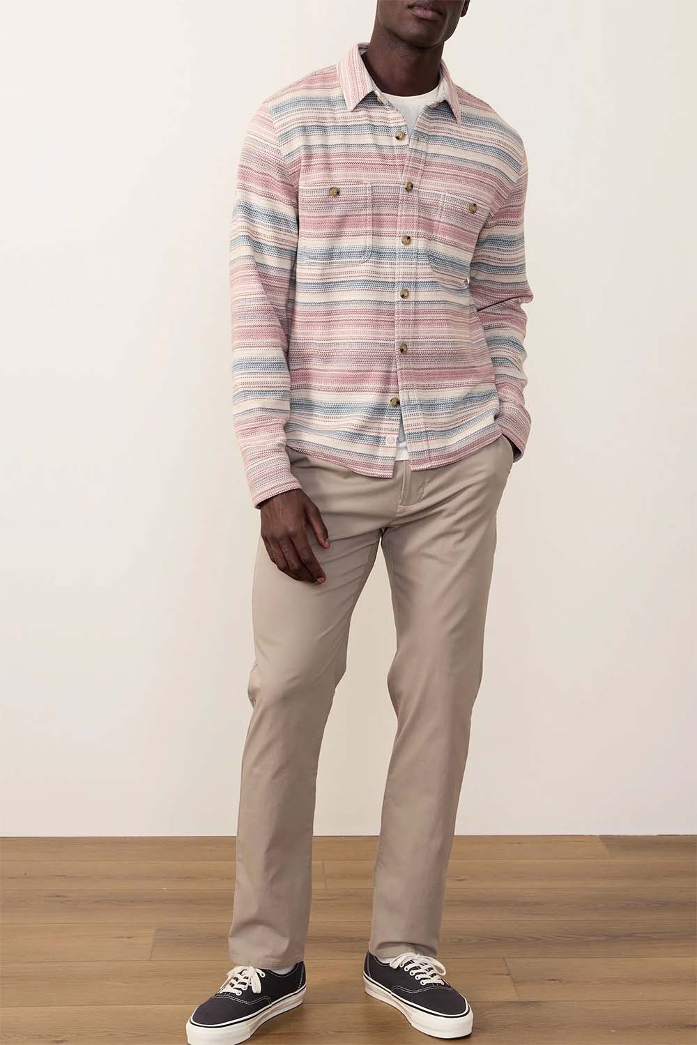 Marine Layer - Pacifica Stretch Shirt - Warm Baja Stripe