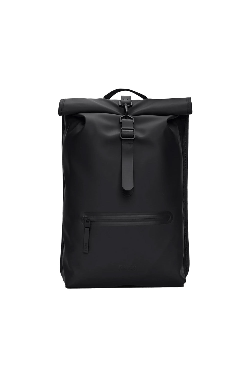 RAINS - Rolltop Rucksack - Black - Front