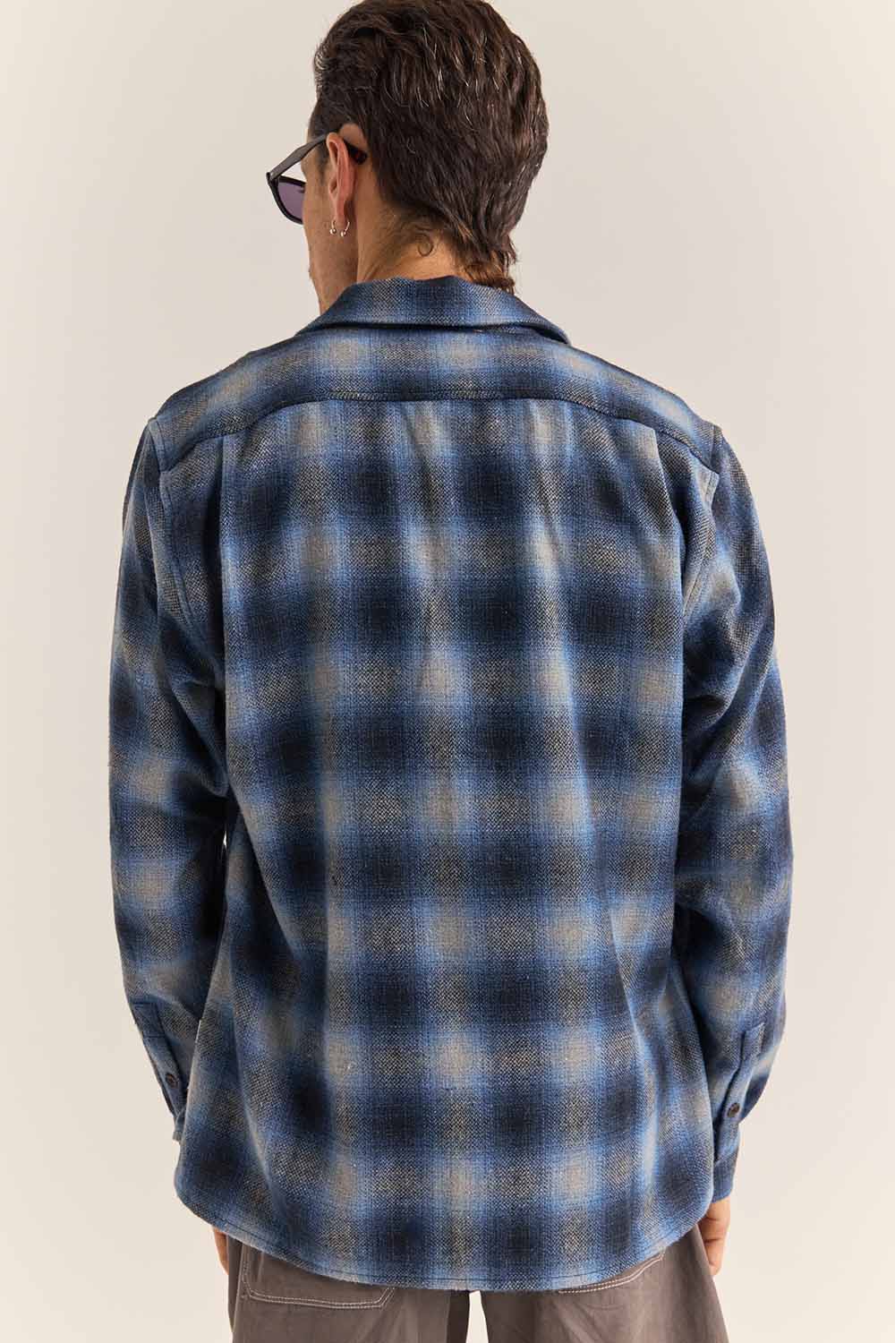 Rhythm - Mar LS Flannel - Blue - Back