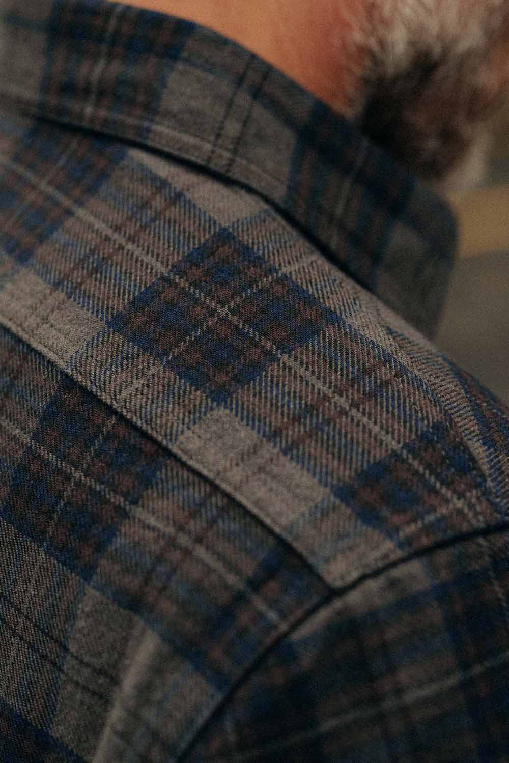 Taylor Stitch - The Ledge Shirt - Heather Granite Plaid - Back