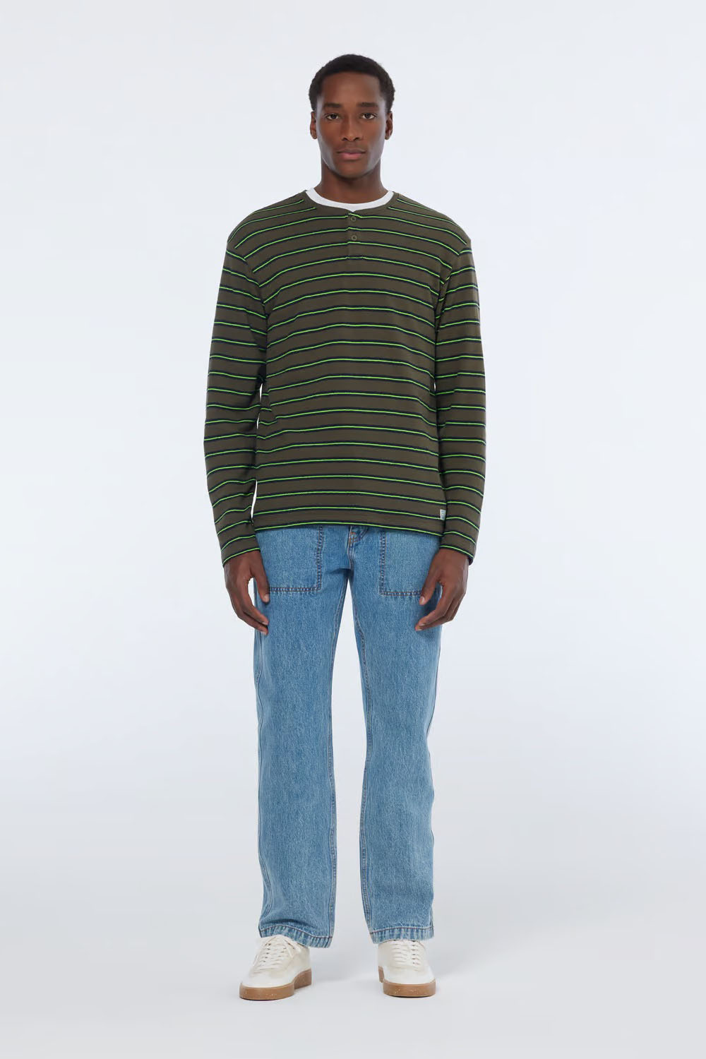 Scotch & Soda - Striped LS T-Shirt - Classic Green - Front