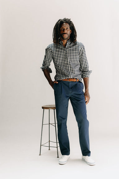 Taylor Stitch - The Jack - Deep Blue Plaid - Model