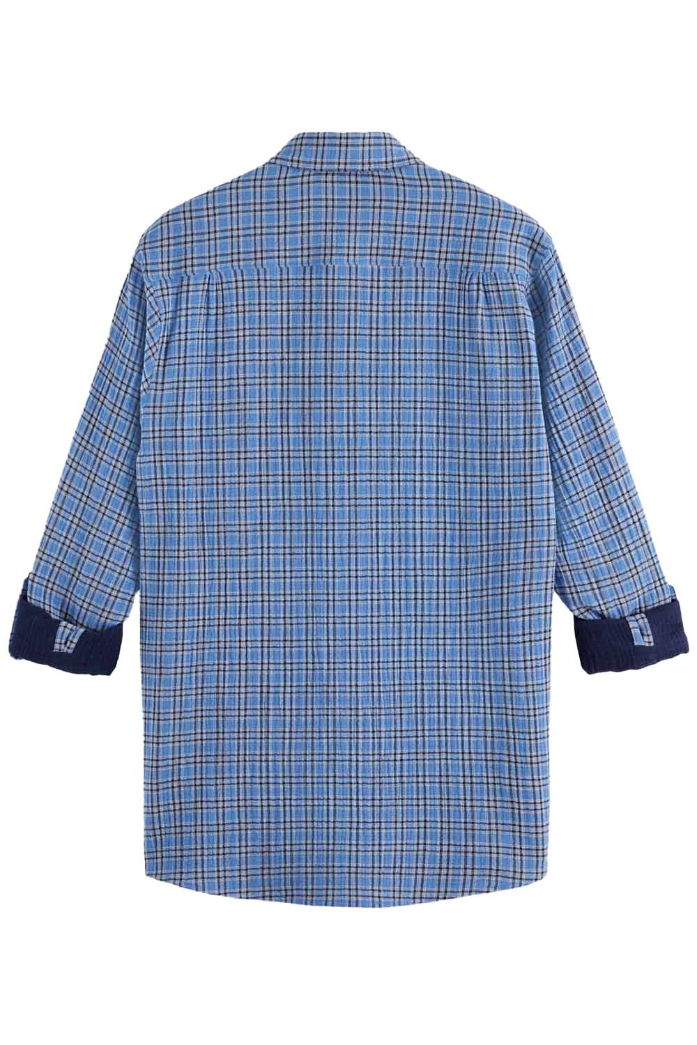 DOUBLE FACE CHECK SHIRT Lake Blue