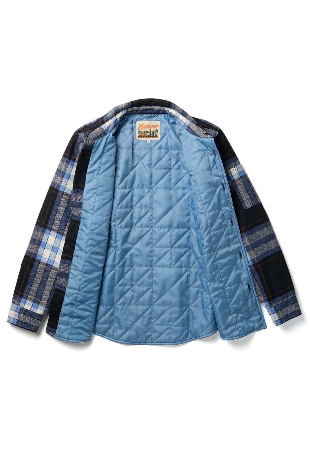 Seager - Roosevelt Work Shirt - Indigo Plaid - Inside