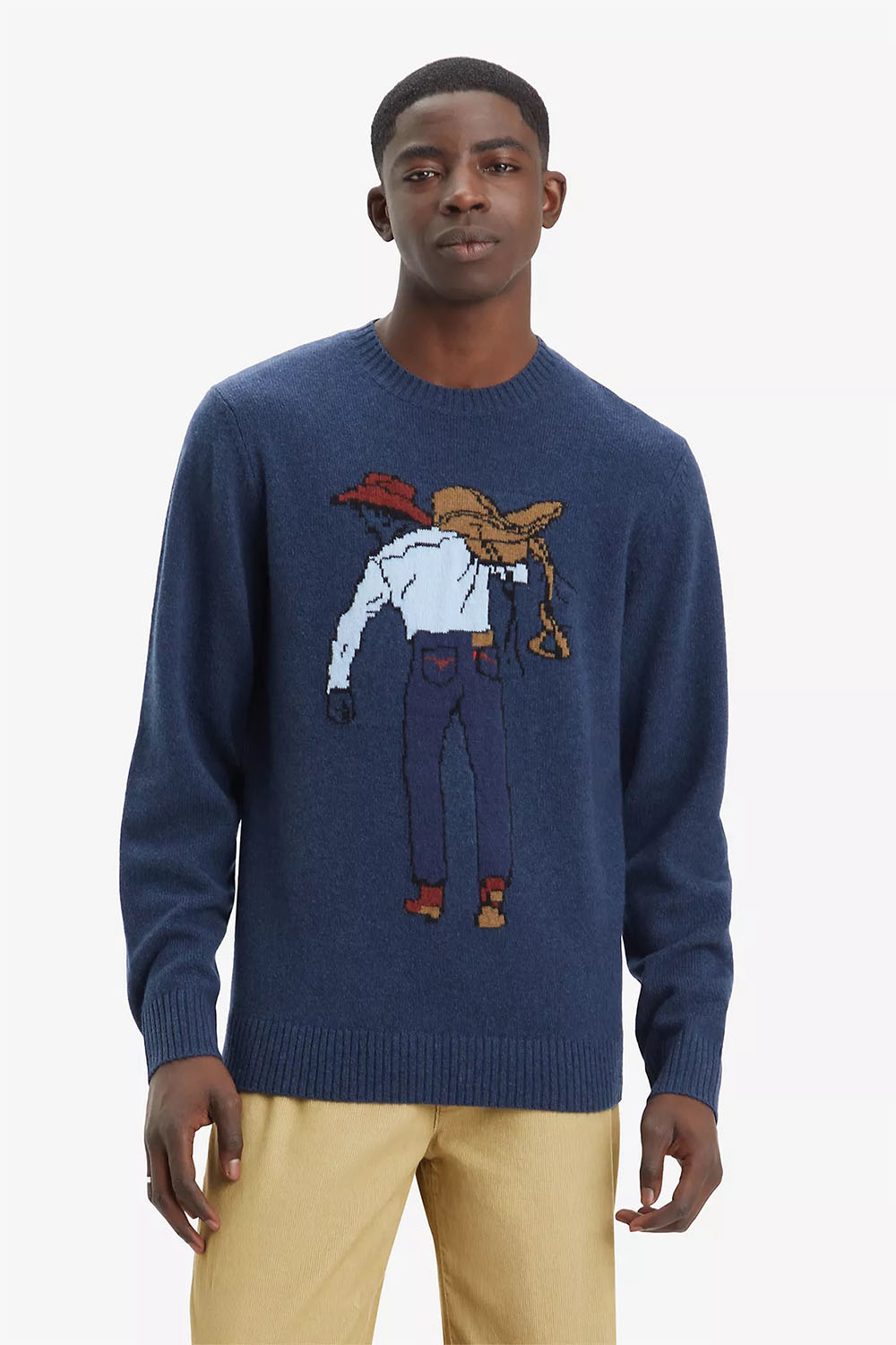 Levis - Original HM Sweater - Saddleman Intarsia Sargasso Sea - Front