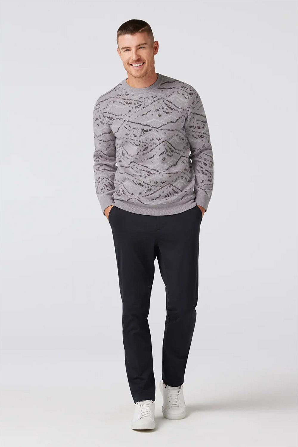 Mizzen + Main - Hillcrest Crewneck - Nickel Slopes - Profile