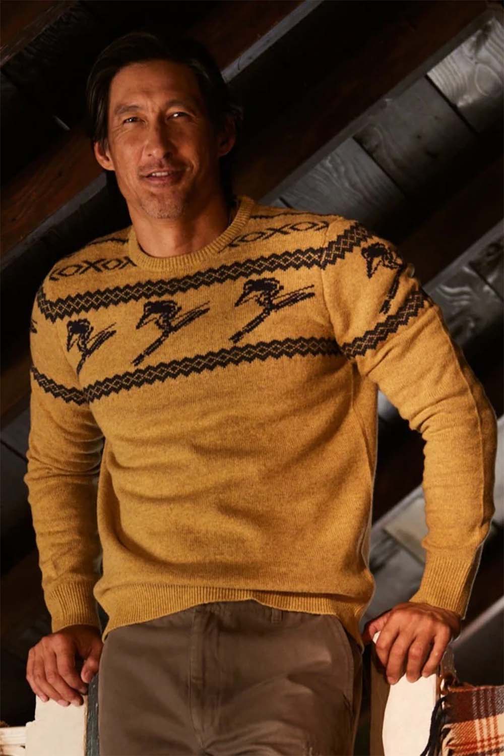 Grayers - Retro Ski Sweater - Mustard - Model