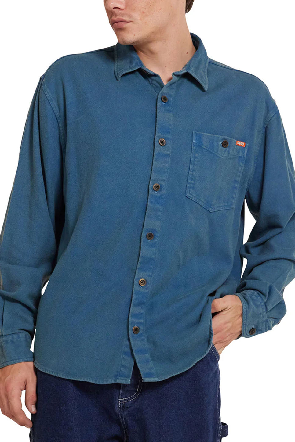 Deus Ex Machina - Keon Flannel Shirt - Moroccan Blue - Front