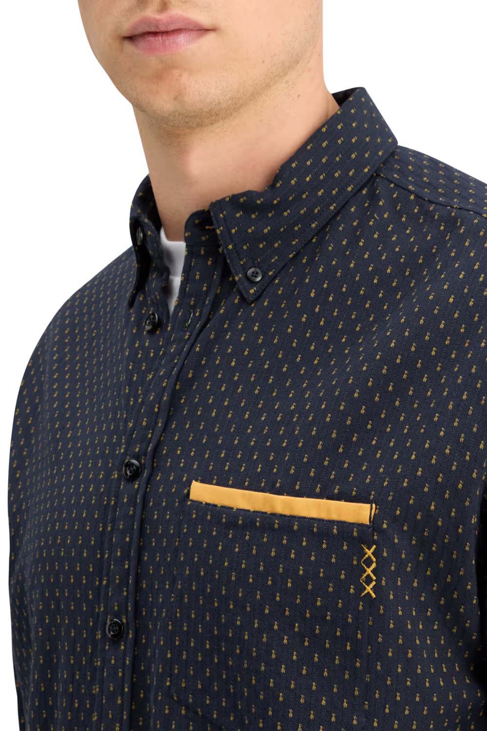 Scotch & Soda - Relaxed Fit Jacquard Shirt - Night - Detail