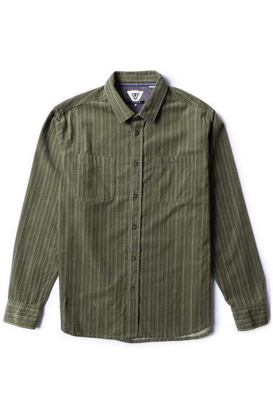 Vissla - Rails Cord LS - Dark Olive - Front