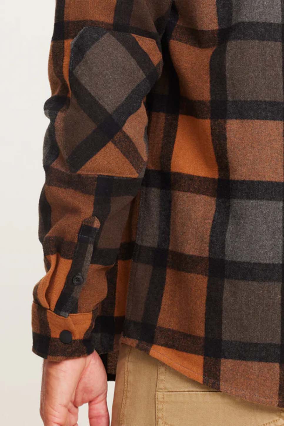 Roark - Nordsman Flannel LS - Pecan - Sleeve Detail