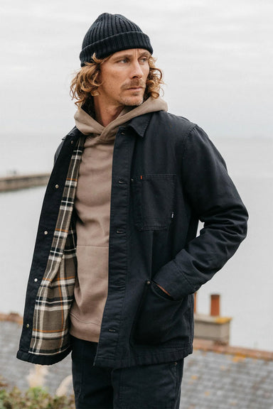 Finisterre - Basset Flannel Lined Jacket - Black - Front