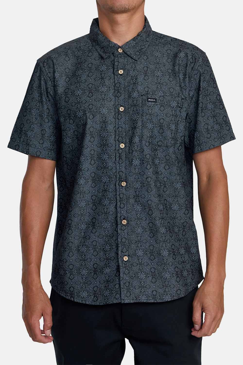 RVCA - Frame Chambray SS - Washed Black - Front