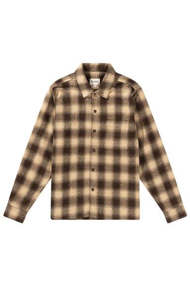 Rhythm - Plaid LS Flannel - Brown - Flatlay