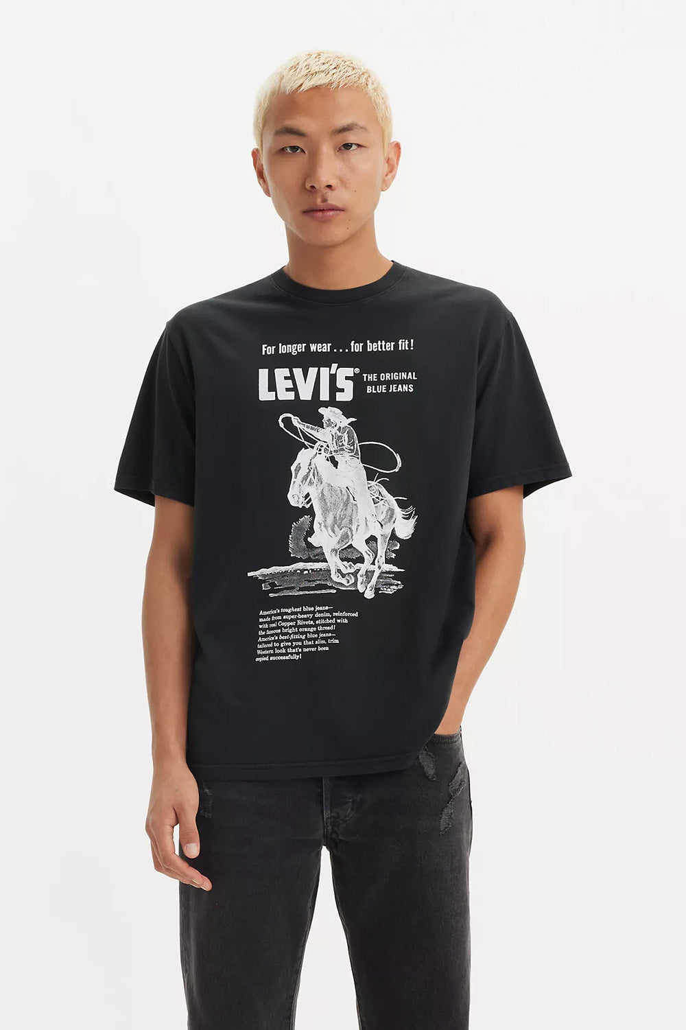 Levis - Relaxed Fit Tee - Long Wear Caviar - Front