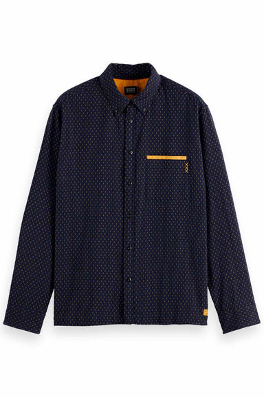 Scotch & Soda - Relaxed Fit Jacquard Shirt - Night - Flatlay