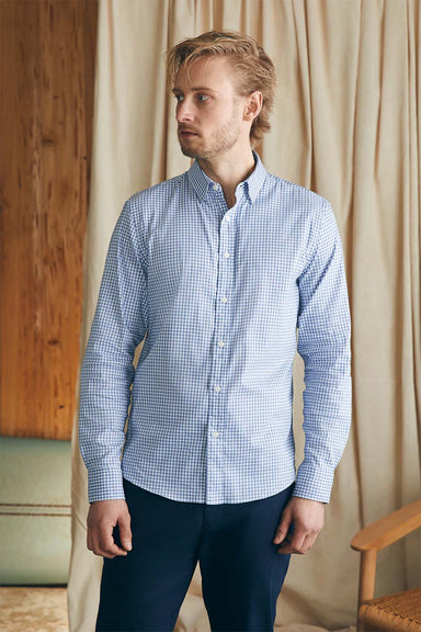 Faherty - The Movement Shirt - Light Blue Gingham - Front