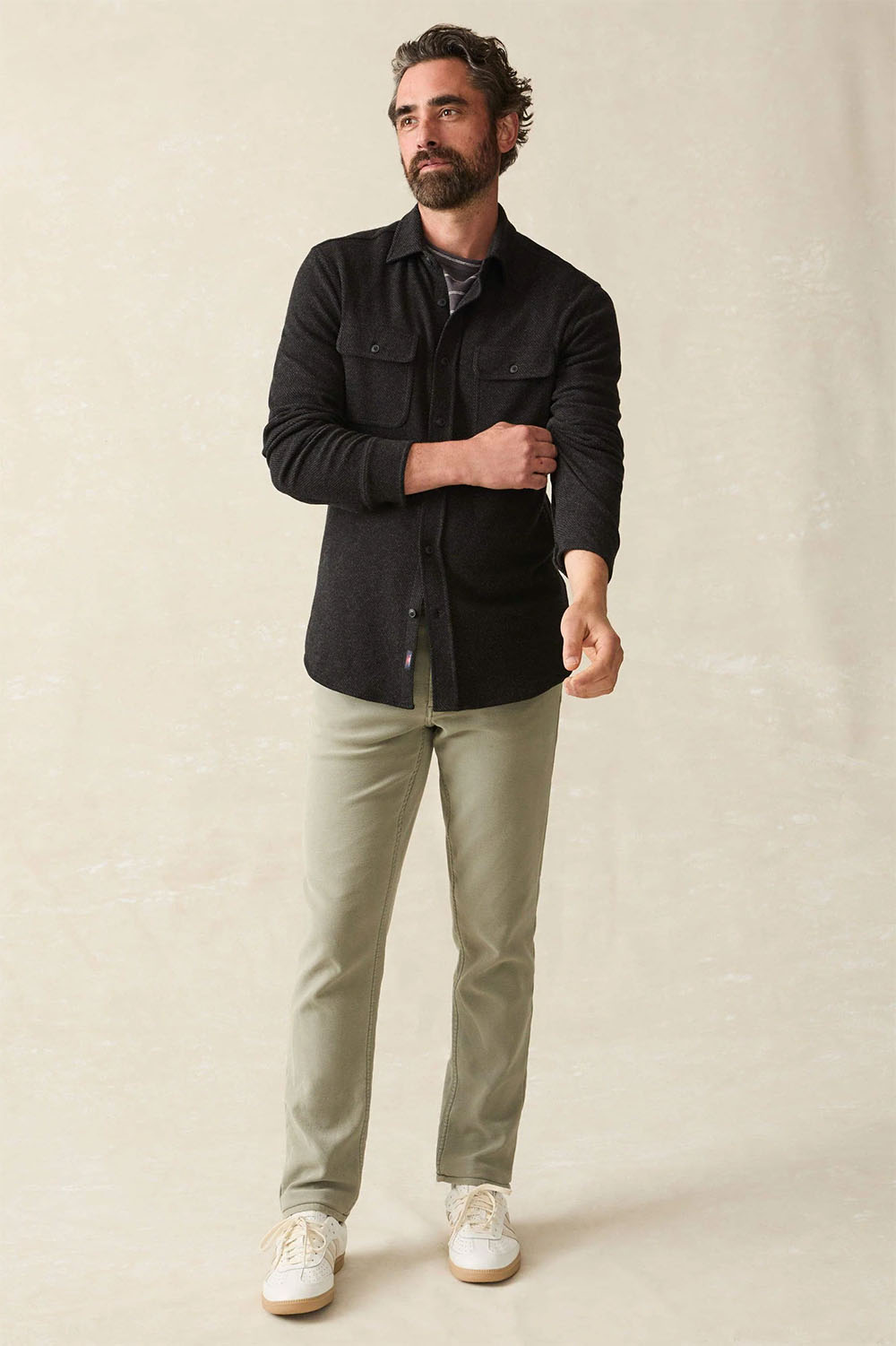 LEGEND SWEATER SHIRT Heathered Black Twill