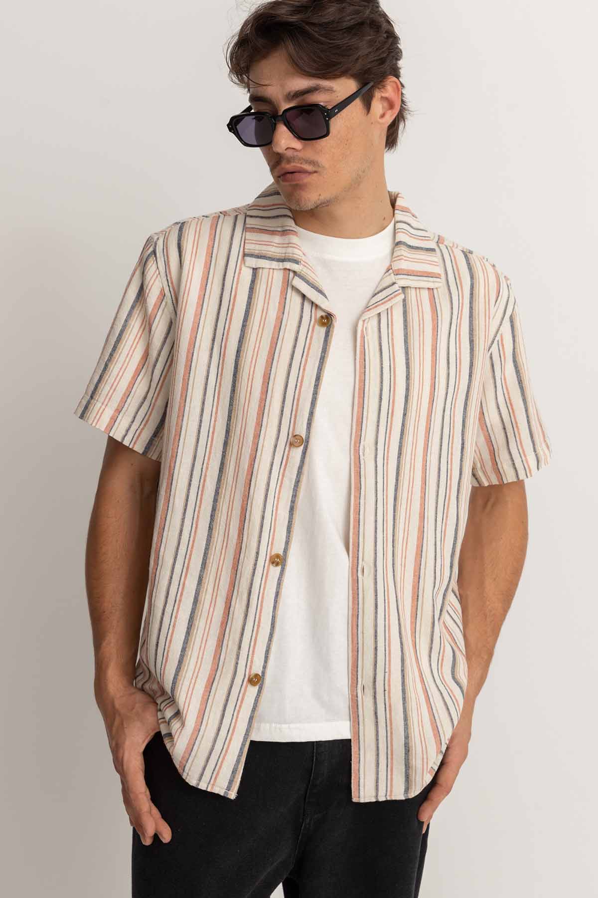 Rhythm - Vacation Stripe SS - Natural - Front