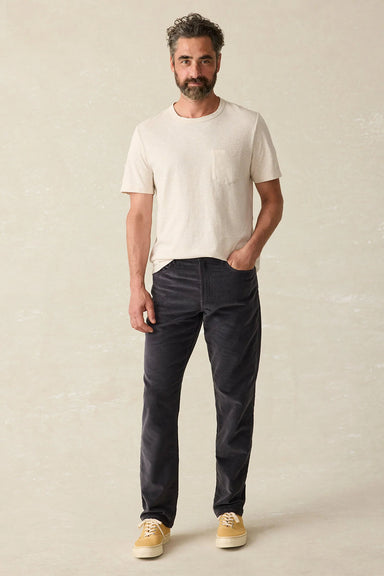 Faherty - Stretch Terry Cord 5 Pocket Pant - Washed Charcoal