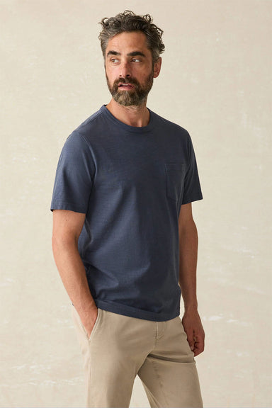 Faherty - Sunwashed Pocket Tee - Dune Navy - Front