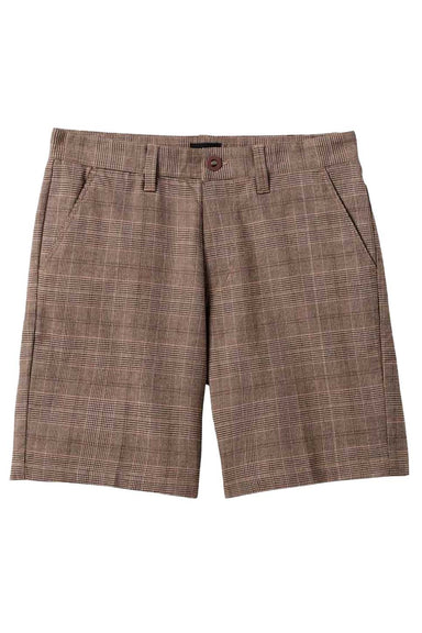 Brixton - Choice Chino Short - Brown/Cream Houndstooth - Flatlay