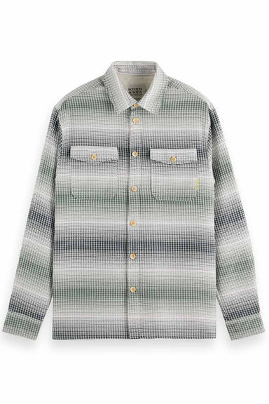 Scotch & Soda - Stripe Waffle Shirt - Amsterdam Green - Front