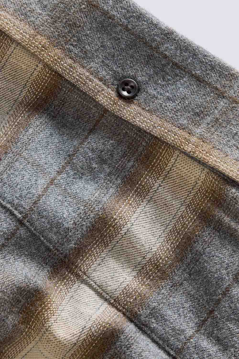 Taylor Stitch - The Jack - Brushed Heather Grey Plaid - Detail