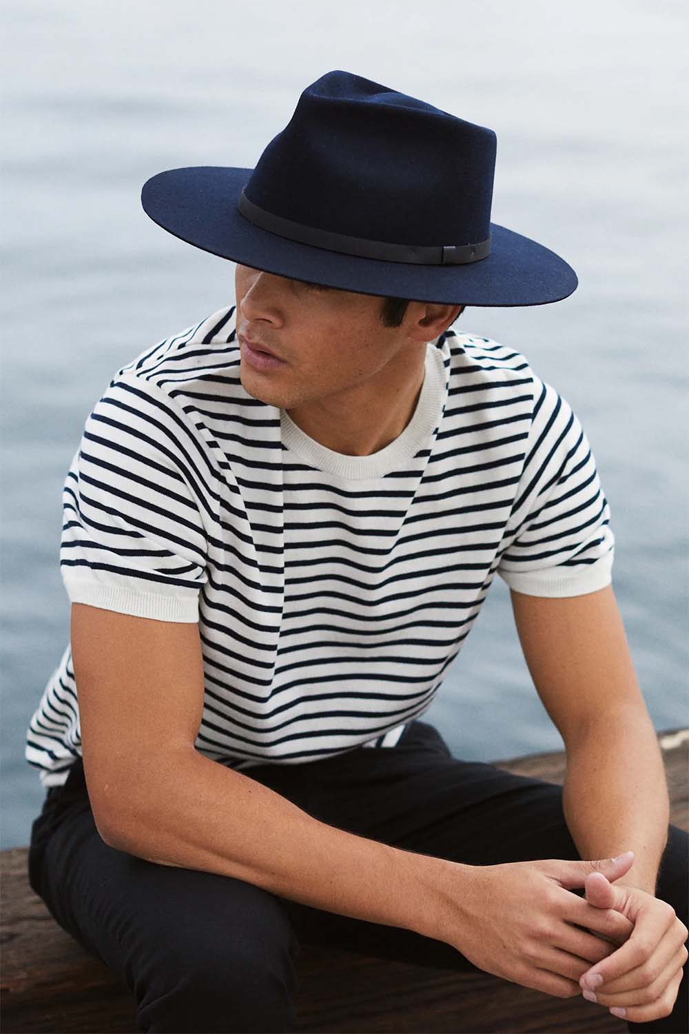 Yellow 108 - Dylan Hat - Navy - Model